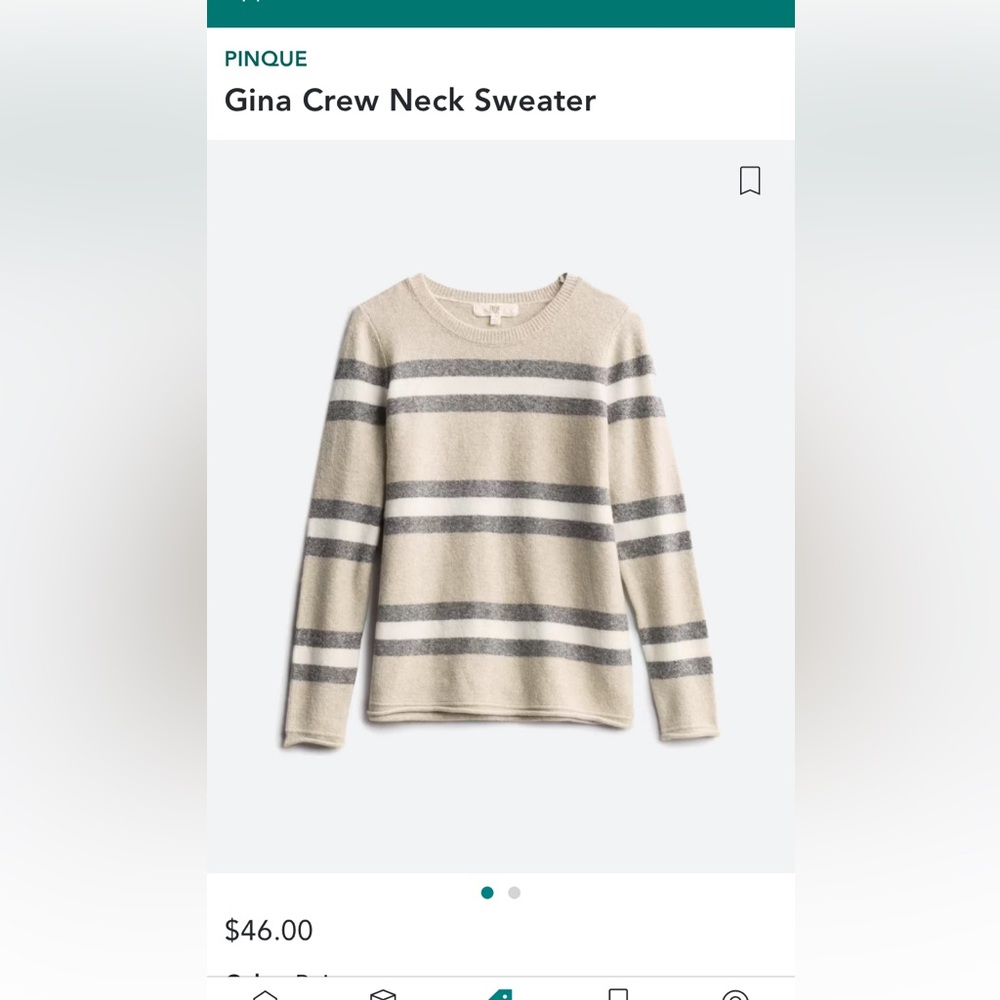 Pinque sweater super soft stripped sweater size medium